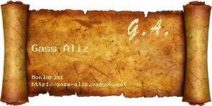 Gass Aliz névjegykártya